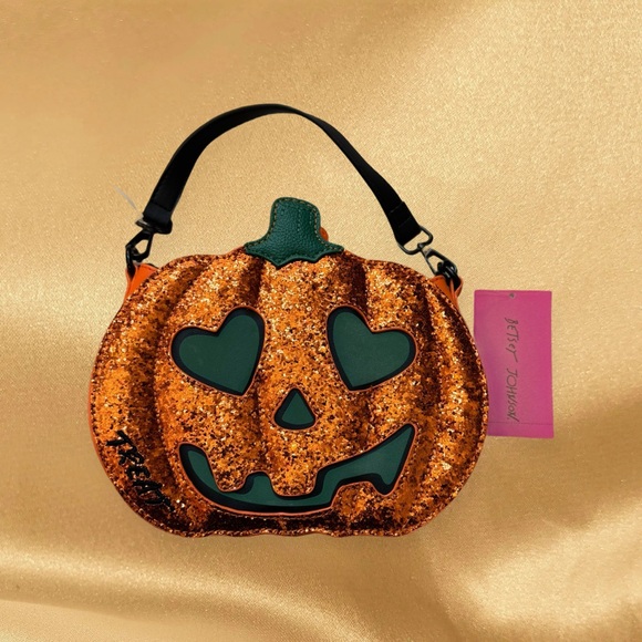 Betsey Johnson Halloween Jack O Lantern Glow Dark Pumpkin Crossbody Bag NWT - Picture 1 of 16